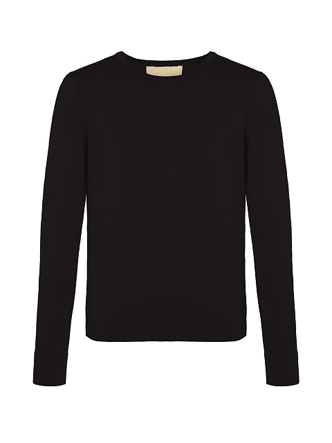 Черный джемпер из трикотажа, 1