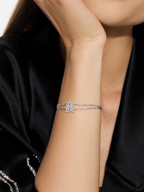 Браслет "R" из белого золота с бриллиантами, 3