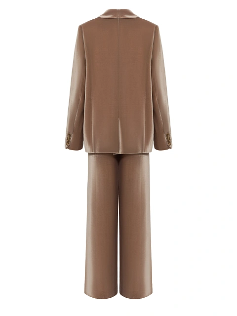Бежевый костюм-двойка из бархата, 2