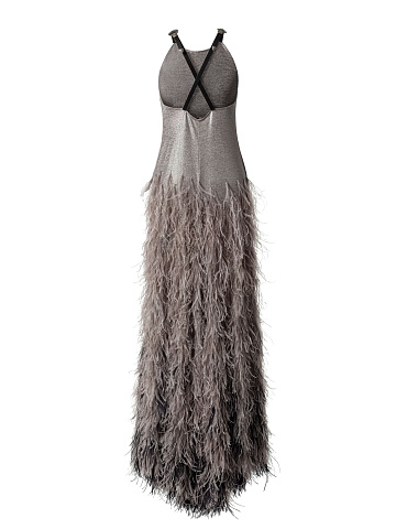 Платье-макси с перьями, 2