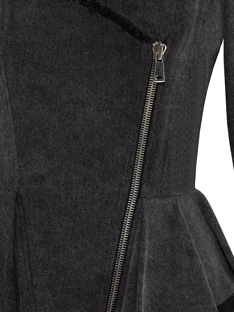 Темно-серый топ из денима с баской, 3