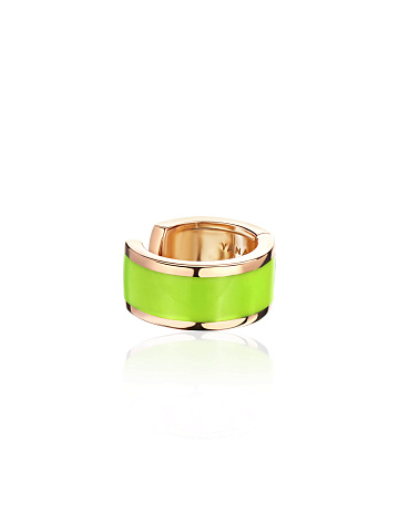 Широкий кафф из розового золота с эмалью Lime Color, 1