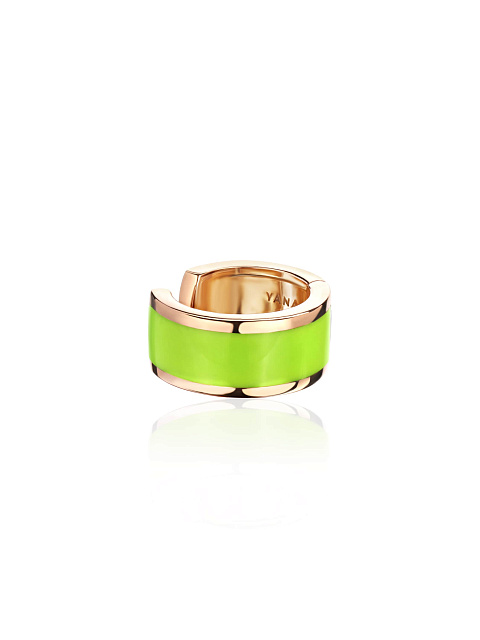 Широкий кафф из розового золота с эмалью Lime Color, 1