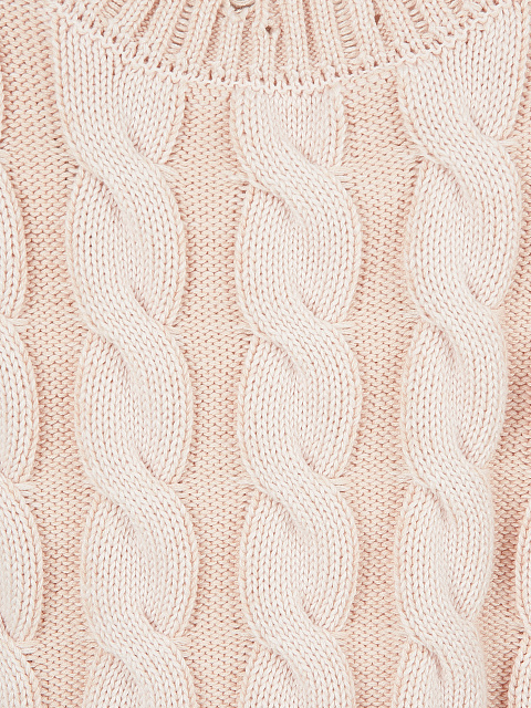 Светло-розовый кроп-свитер с косами и разрывами, 3