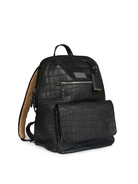 Черный рюкзак из кожи крокодила, 2 Черный рюкзак из кожи крокодила, 2