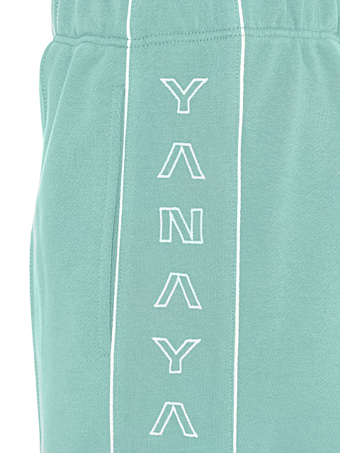 Мятный костюм с укороченной толстовкой и вышивкой, 6