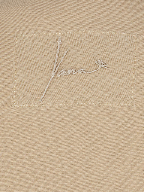 Бежевая хлопковая футболка со стразами, 4 Бежевая хлопковая футболка со стразами, 4