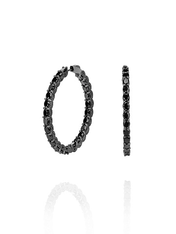 Хупсы из черненого золота и бриллиантов, 1