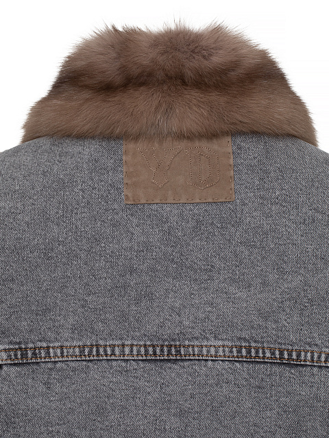 Серая джинсовая куртка с подкладом из меха соболя, 4 Серая джинсовая куртка с подкладом из меха соболя, 4
