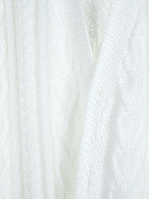 Белый хлопковый кардиган с косами, 3 Белый хлопковый кардиган с косами, 3