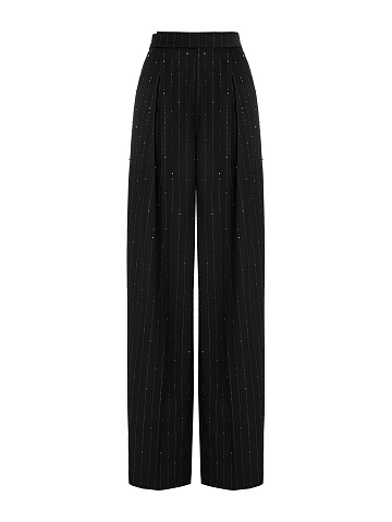 Брюки в полоску с вышивкой, 1