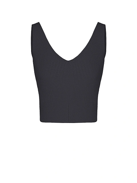Темно-серый трикотажный топ-лапша, 1