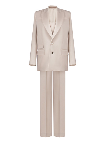 Бежевый костюм-тройка с корсетом, 2