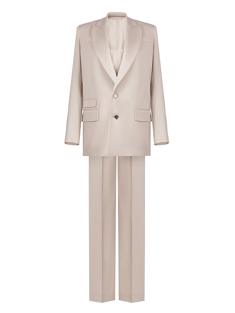 Бежевый костюм-тройка с корсетом, 2