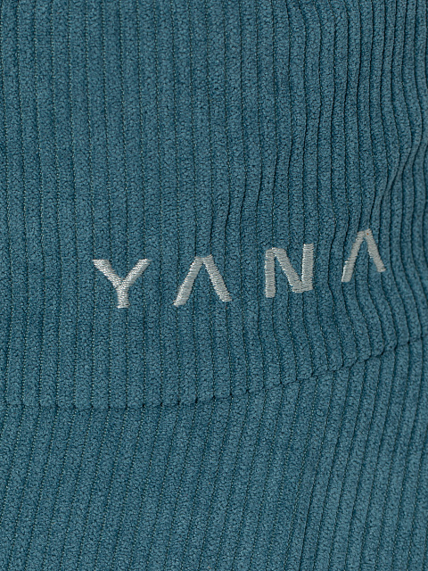 Синяя вельветовая панама с вышивкой Yana, 3