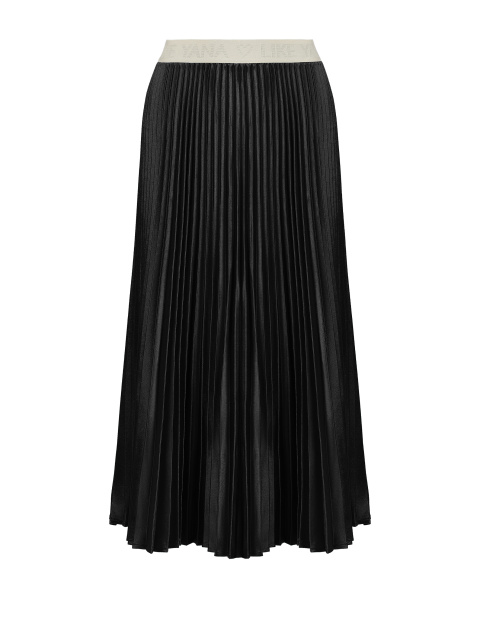 Черная плиссированная юбка-миди, 1