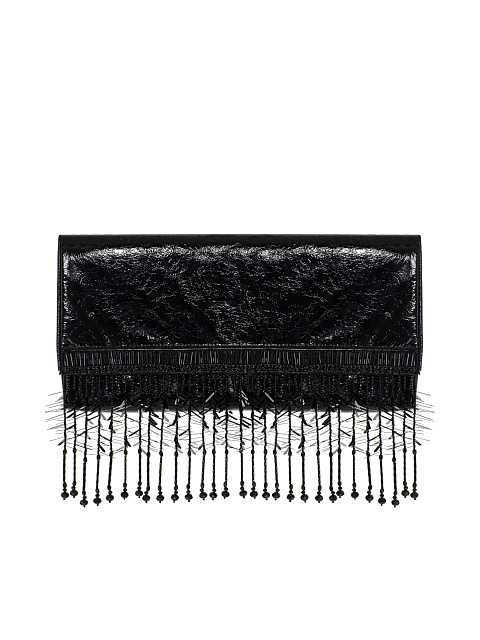 Черная сумка-клатч с бахромой, 1 Черная сумка-клатч с бахромой, 1