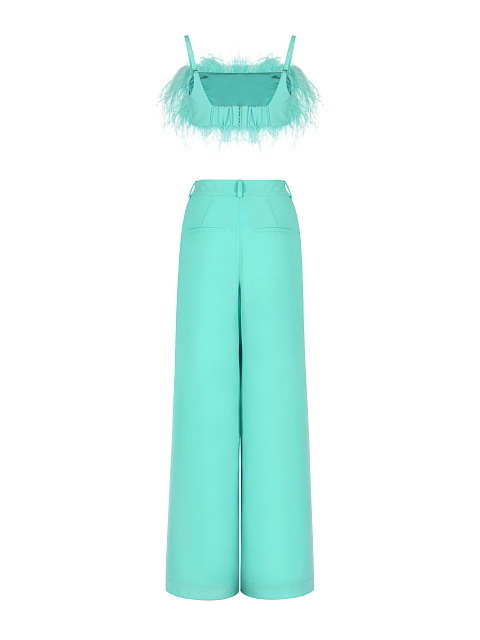 Бирюзовый топ-бра с боа, 4