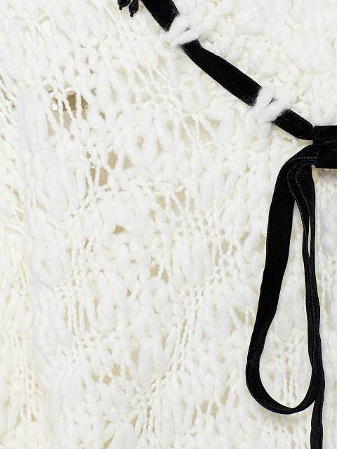 Белый укороченный пуловер из кашемира и шелка "Ti Amo", 3 Белый укороченный пуловер из кашемира и шелка "Ti Amo", 3