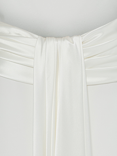 Белое платье-макси с драпировкой, 5