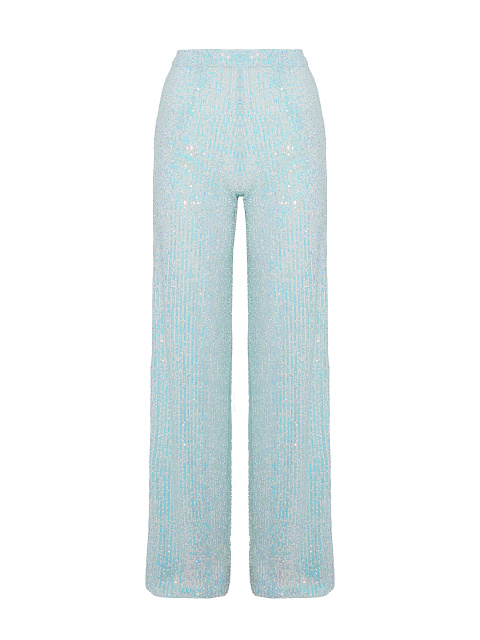 Голубой костюм из рубашки и брюк в пайетках, 3