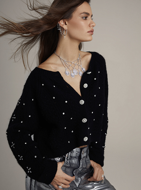 Колье "5 Senses" из белого золота с топазами и бриллиантами, 3