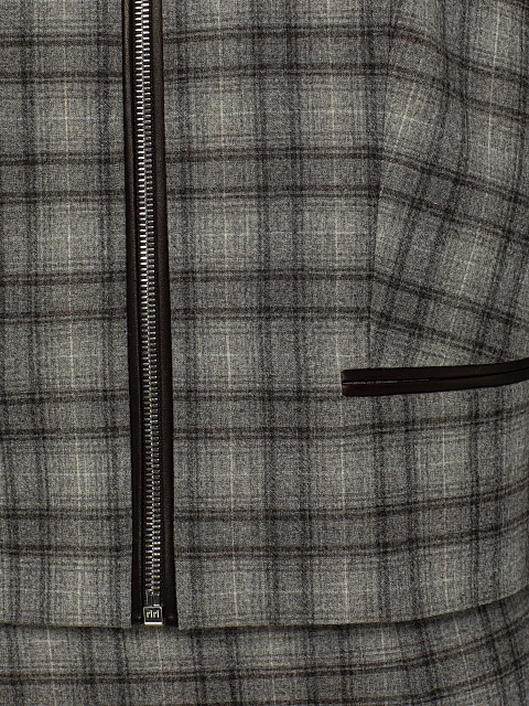 Серый костюм-тройка из шерсти в клетку, 6 Серый костюм-тройка из шерсти в клетку, 6