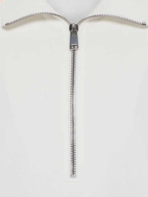 Белый костюм с укороченной толстовкой и неоново-желтой вышивкой, 4