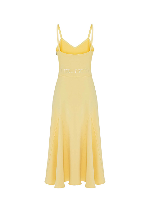 Желтое хлопковое платье-миди, 4