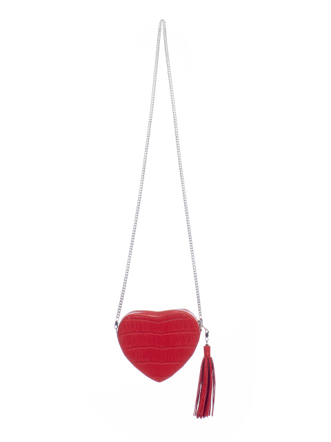 Красная сумка-сердце из кожи крокодила, 1