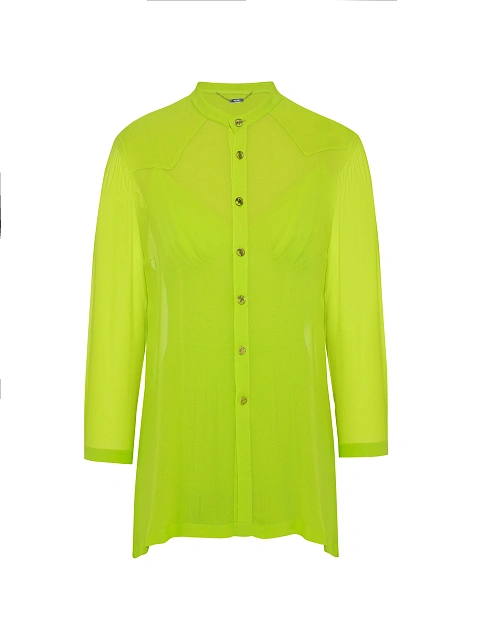 Салатовый комплект из платья-миди и блузки, 3