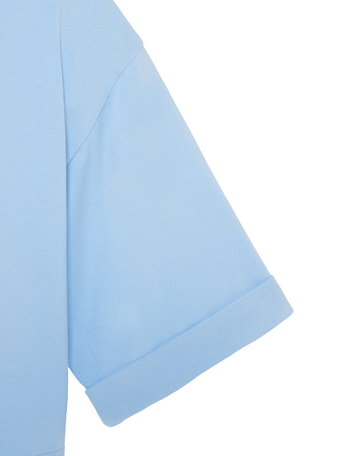 Светло-голубая укороченная хлопковая футболка, 3 Светло-голубая укороченная хлопковая футболка, 3