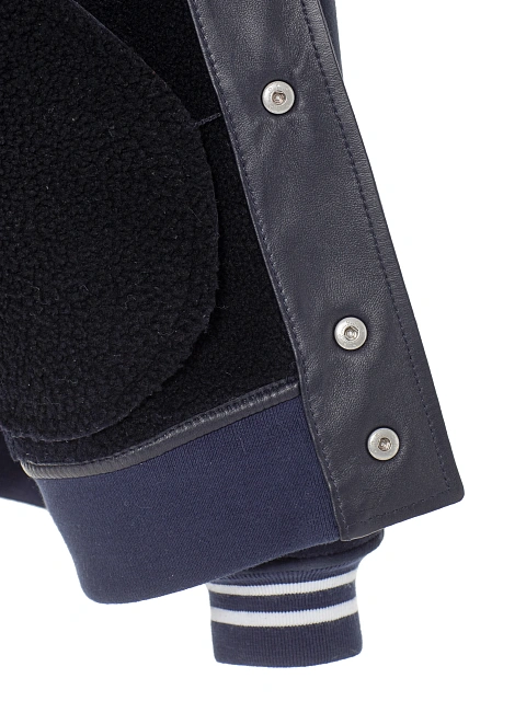 Синий объемный бомбер из овчины, 4 Синий объемный бомбер из овчины, 4