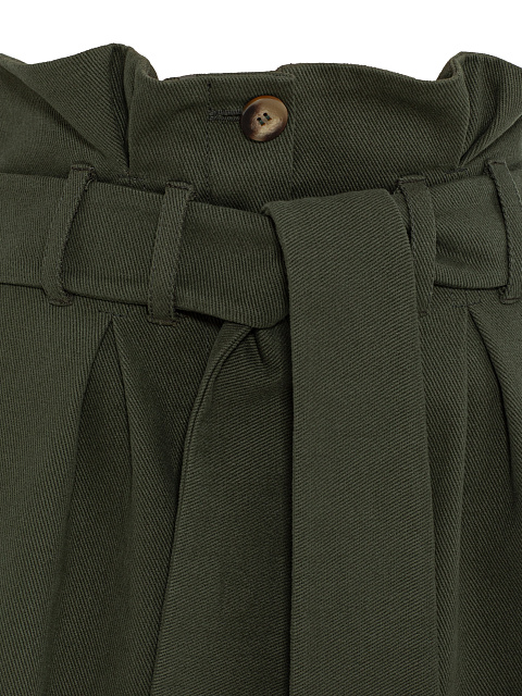 Шорты из денима цвета хаки с вышивкой, 4