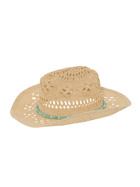Светло-бежевая соломенная шляпа с амазонитом, 3 Светло-бежевая соломенная шляпа с амазонитом, 3