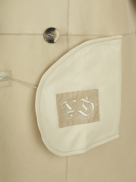 Бежевая шуба из овчины, 4