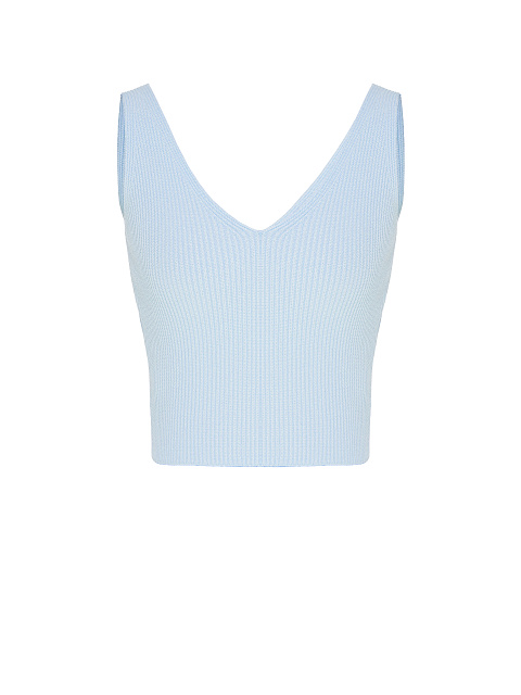 Голубой трикотажный топ-лапша, 1 Голубой трикотажный топ-лапша, 1