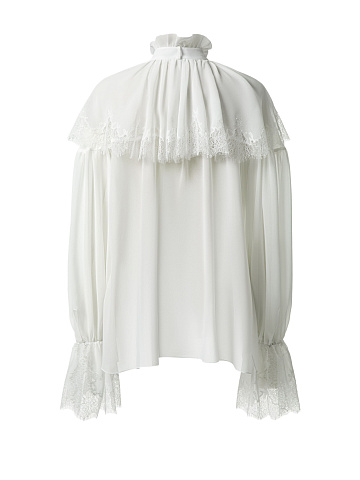 Блузка из шифона с кружевом, 2