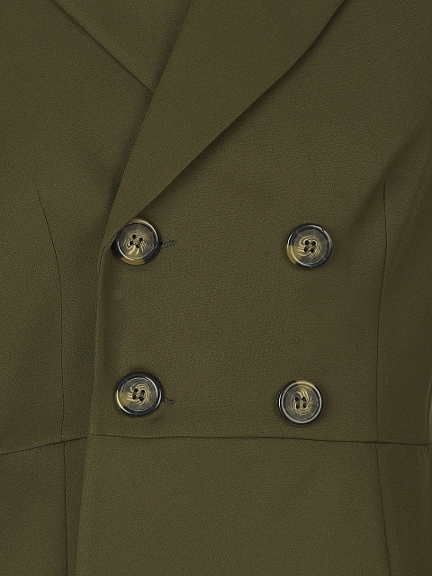 Зеленый брючный костюм со штрипками, 5