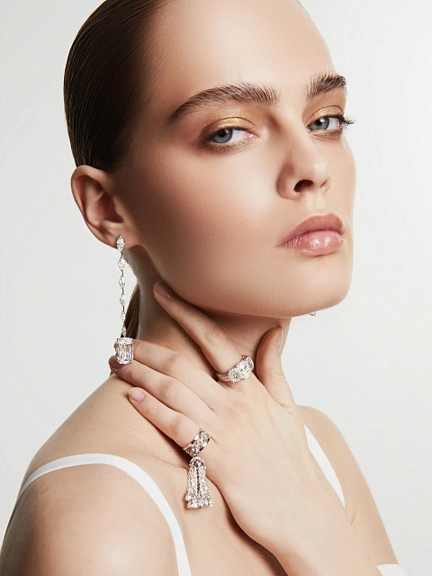 Кольцо из белого золота с бриллиантами круглой огранки и огранки «багет», 3 Кольцо из белого золота с бриллиантами круглой огранки и огранки «багет», 3