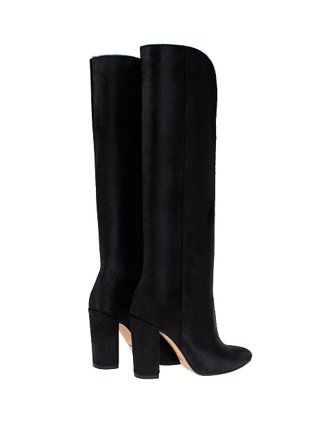 Черные высокие сапоги из меха пони, 3