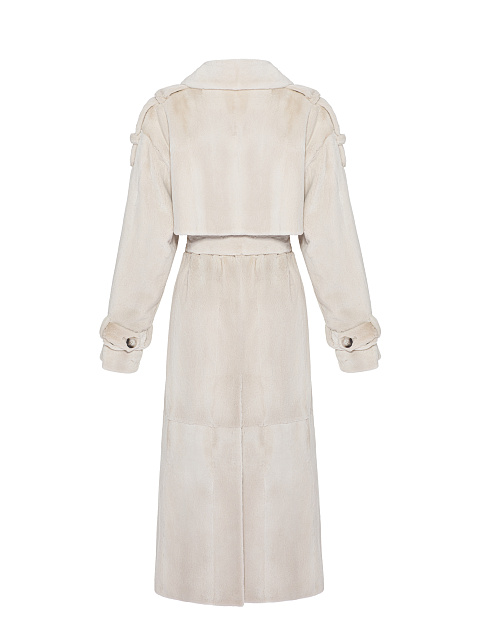 Бежевый тренч из стриженного меха норки, 2