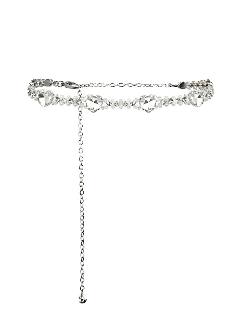 Серебристый пояс-цепь с сердцами, 1