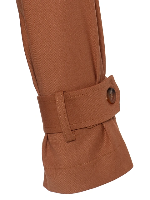 Коричневое платье-мини с карманами и поясом, 4