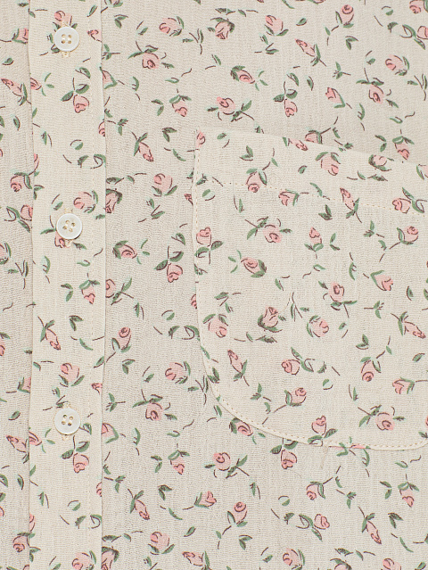 Бежевый костюм из муслина с розовым цветочным принтом, 6