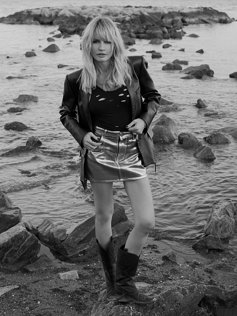 Черные казаки из матовой кожи с цепочкой, 7