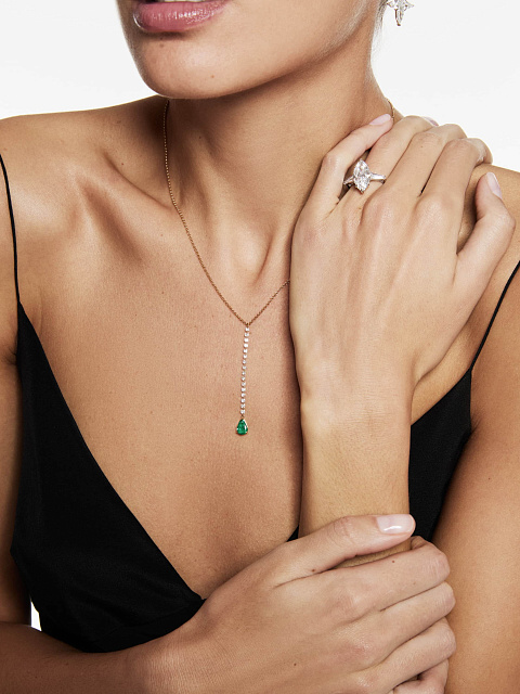 Колье из желтого золота с изумрудом и бриллиантами, 2 Колье из желтого золота с изумрудом и бриллиантами, 2