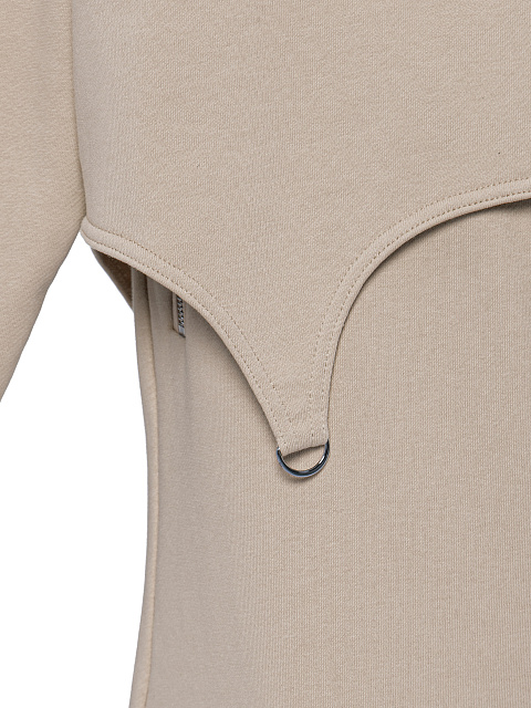 Светло-бежевый трикотажный костюм с брюками-карго, 5