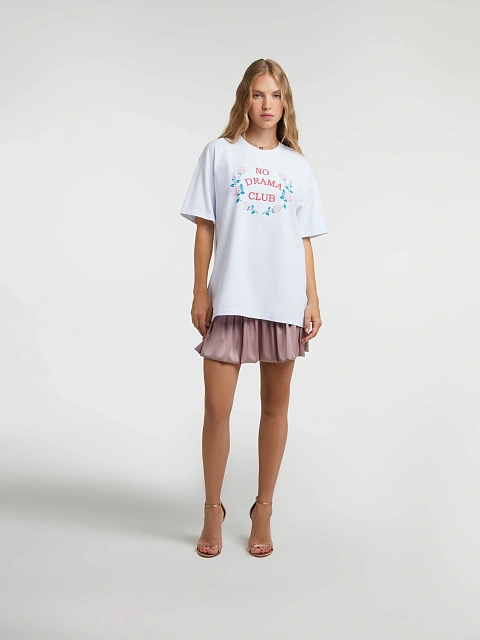 Белая хлопковая футболка No Drama Club, 6 Белая хлопковая футболка No Drama Club, 6