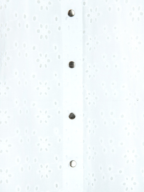 Белое объемное платье-рубашка из хлопка, 4